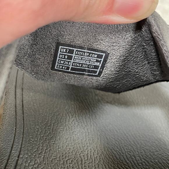 FitFlop Rokkit Thong Sandals Rhinestones Suede Gray Platform 9 - Picture 4 of 6